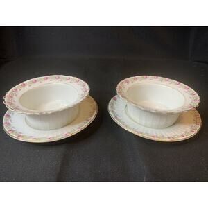 VTG C.T. Altwasser Silesia Germany Ramekins w Underplates (Early 1900’s)